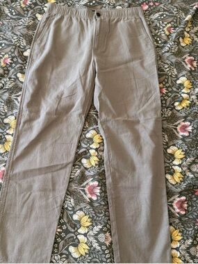 J.Crew green linen chino pants